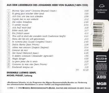 CD Johannes Heer Von Glarus: Aus Dem Liederbuch Des Johannes Heer Von Glarus 178992