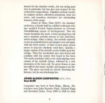 CD John Alden Carpenter: Sea Drift / Scherzo Diabolique / Chanticleer (Festival Overture) / Dance In Three-Time 401051