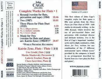 CD John Cage: Complete Works For Flute • 1 148819