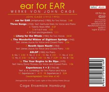 CD John Cage: Ear For EAR (Werke Von John Cage) 352025