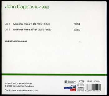 2CD John Cage: Music For Piano 1-84 469709