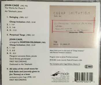 CD John Cage: The Works For Piano 11: Cheap Imitation; Other Works 181167