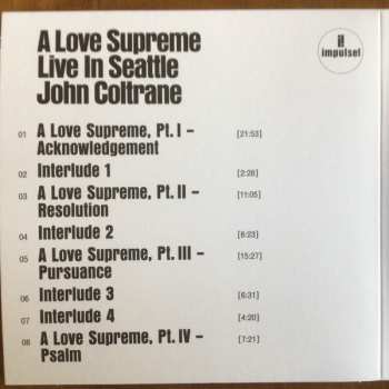 CD John Coltrane: A Love Supreme: Live In Seattle 384903