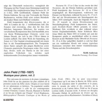 CD John Field: Piano Music Volume 2 (Nocturnes And Sonatas) 257430