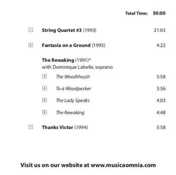 2CD John Harbison: The Rewaking, String Quartet No. 3, Fantasia On A Ground, Thanks Victor