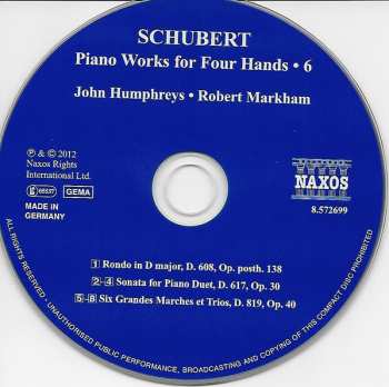 CD John Humphreys: Piano Works For Four Hands - 6 Rondo in D - Sonata In B Flat - Six Grandes Marches Et Trios 322859