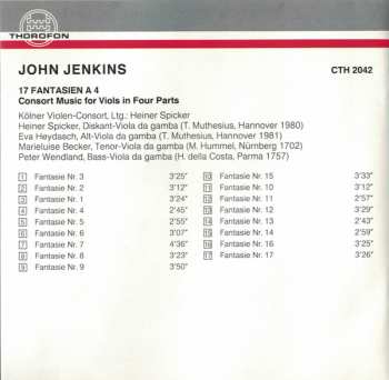 CD John Jenkins: 17 Fantasien A 4 (Consort Music For Viols In Four Parts) 529045