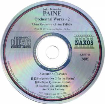 CD John Knowles Paine: Orchestral Works • 2 - Symphony No.2/Oedipus Prelude/Poseidon & Amphitrite 112069
