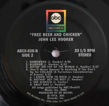 LP John Lee Hooker: Free Beer And Chicken 385324