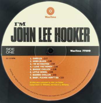 LP John Lee Hooker: I'm John Lee Hooker 306564