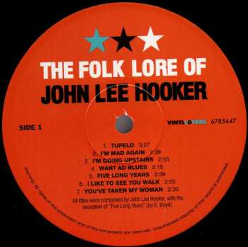 LP John Lee Hooker: The Folk Lore Of John Lee Hooker LTD 130834