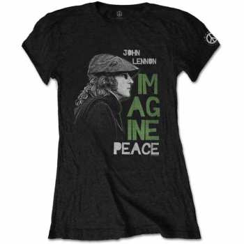Merch John Lennon: Dámské Tričko Imagine Peace  M