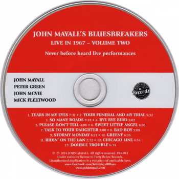 CD John Mayall & The Bluesbreakers: Live in 1967 - Volume Two 99322