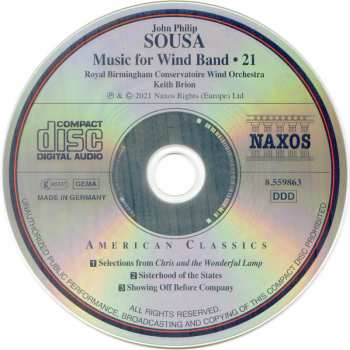 CD John Philip Sousa: Music For Wind Band • 21 115807