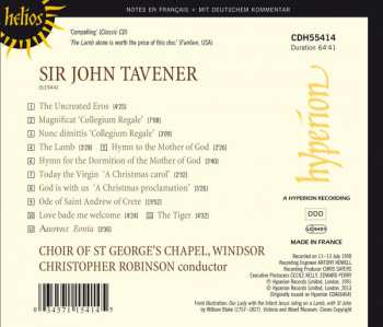 CD John Tavener: Sacred Music By John Tavener 332505