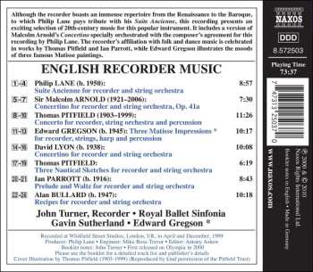 CD John Turner: English Recorder Music 443111