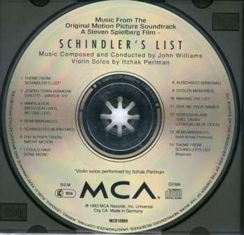 CD John Williams: Schindler's List (Music From The Original Motion Picture Soundtrack)