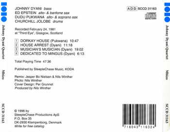 CD Johnny Dyani Quartet: Mbizo 291234