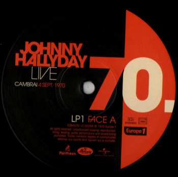 2LP Johnny Hallyday: Johnny Hallyday 70. Live - Cambrai 4 Sept. 1970 LTD | NUM 439998