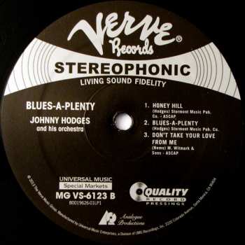 2LP Johnny Hodges: Blues A-Plenty LTD | NUM 138814
