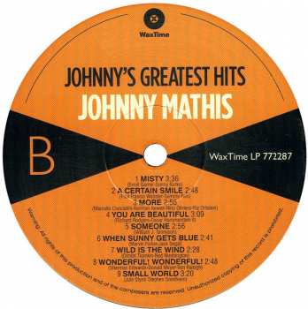 LP Johnny Mathis: Johnny's Greatest Hits LTD 399027