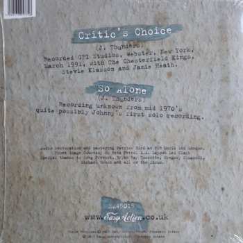 EP Johnny Thunders: Critic's Choice / So Alone CLR 514360