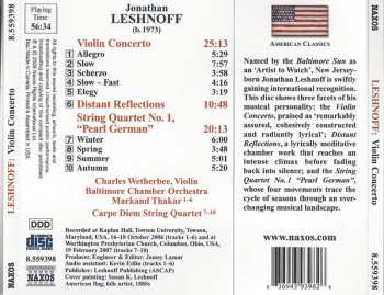 CD Jonathan Leshnoff: Violin Concerto • String Quartet No. 1, "Pearl German" 450681