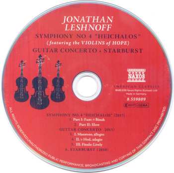 CD Jonathan Leshnoff: Symphony No. 4 "Heichalos" • Guitar Concerto • Starburst 462802