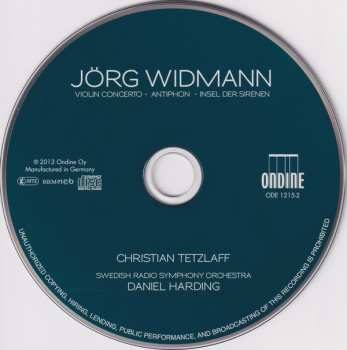 CD Jörg Widmann: Violin Concerto ∙ Antiphon ∙ Insel Der Sirenen 149025