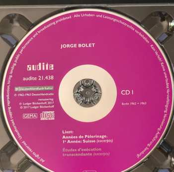 3CD Jorge Bolet: Liszt | Chopin | Moszkowski | Saint-Säens | Godowsky | Schumann (The RIAS Recordings Vol.I) 478217
