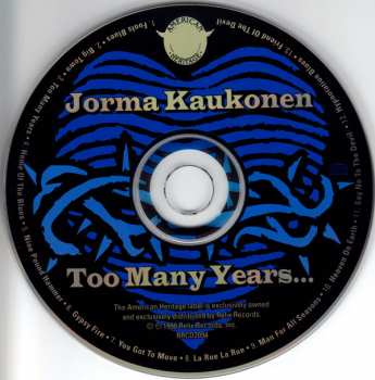 CD Jorma Kaukonen: Too Many Years... 377136