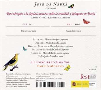 2CD Jose De Nebra: Iphigenia En Tracia 314391