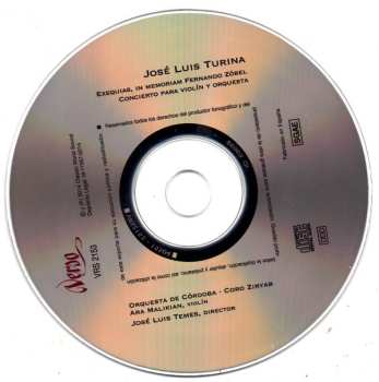 CD Jose Luis Turina: Exequias, In Memoriam Fernándo Zóbel - Concierto Para Violín Y Orquesta 510912