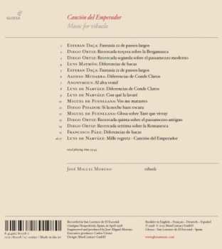 CD José Miguel Moreno: Canción Del Emperador - Music For Vihuela DIGI 467709