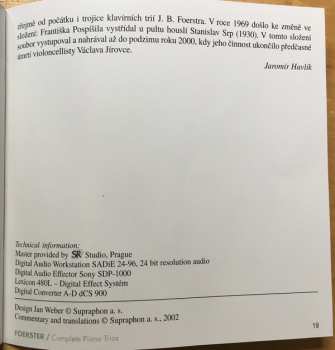 CD Josef Bohuslav Foerster: Complete Piano Trios