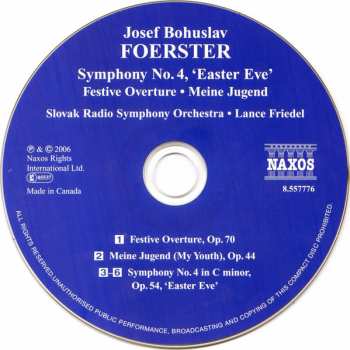CD Josef Bohuslav Foerster: Symphony No. 4, 'Easter Eve'; Festive Overture; Meine Jugend 281964