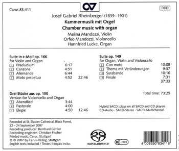 SACD Josef Rheinberger: Kammermusik Mit Orgel 475221
