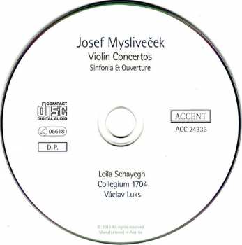CD Josef Mysliveček: Violin Concertos, Sinfonia Et Ouverture 38978
