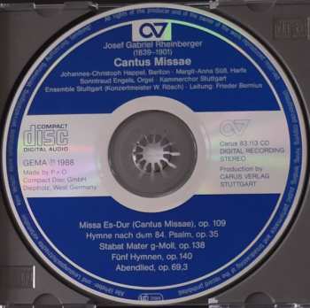 CD Josef Rheinberger: Cantus Missae 312506