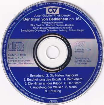 CD Josef Rheinberger: Der Stern Von Bethlehem 115580