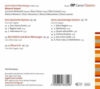 CD Josef Rheinberger: Missa Et Hymni DIGI 342176