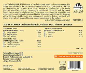 CD Josef Schelb: Orchestral Music Volume Two: Three Concertos 116122