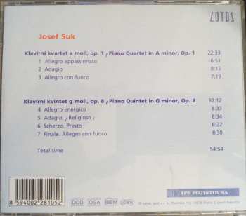 CD Josef Suk: Klavírní Kvartet A Moll, Op. 1 = Piano Quartet In A Minor, Op. 1 / Klavírní Kvartet G Moll, Op. 8 = Piano Quartet In G Minor, Op. 8 27918