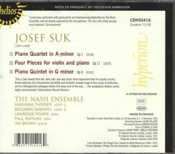 CD Josef Suk: Piano Quintet / Piano Quartet 288645