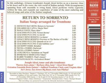 CD Joseph Alessi: Return To Sorrento - Italian Songs Arranged For Trombone 221107