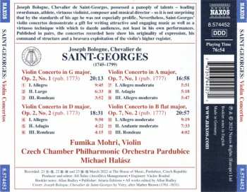CD Joseph Boulogne, Chevalier De Saint-Georges: Violin Concertos Opp. 2 And 7 473545