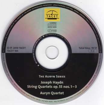 CD Joseph Haydn: Auryn's Haydn: Op. 55 (String Quartets ∙ Vol. 9 Of 14 Op. 55, Nos. 1 – 3) 421353