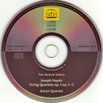 2CD Joseph Haydn: Auryn's Haydn: Op.1 (String Quartets • Vol. 1 of 14 Op. 1, No. 1 – 6) 181918