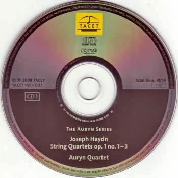 2CD Joseph Haydn: Auryn's Haydn: Op.1 (String Quartets • Vol. 1 of 14 Op. 1, No. 1 – 6)