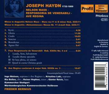 CD Joseph Haydn: Nelson Mass (Mass In D Minor Hob.XXII:11); Responsoria De Venerabili; Ave Regina 340620